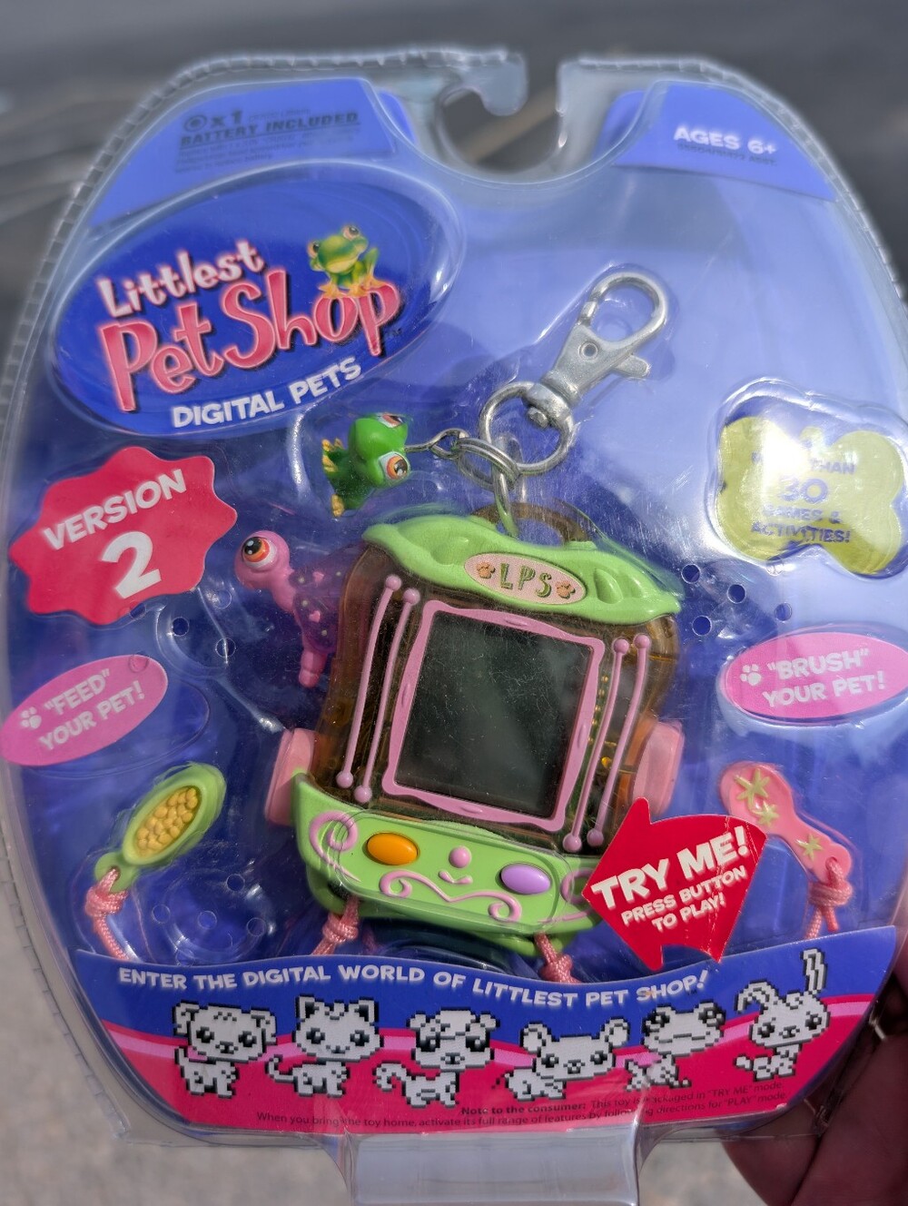 Littlest Pet Shop Digital Pets V2 Frog Virtual Pet Keychain NEW Sealed 2006